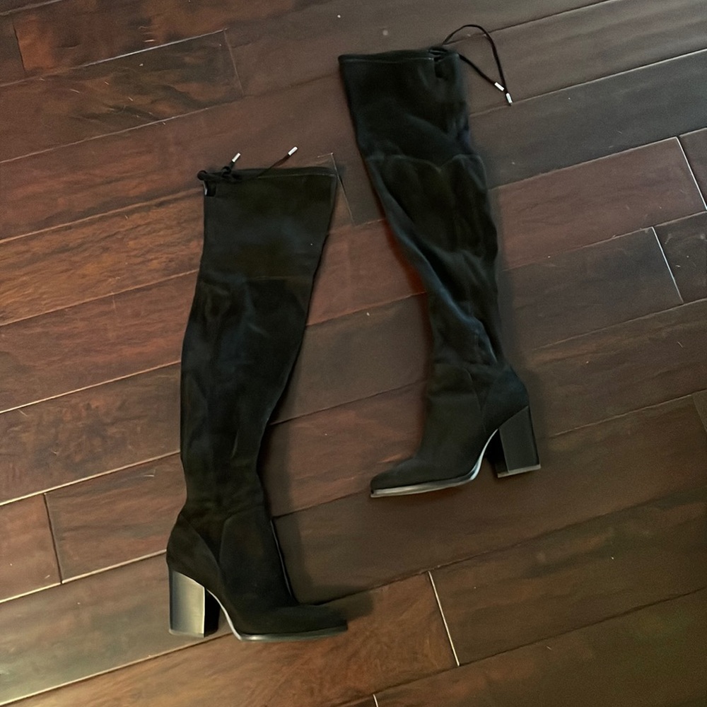 Marc Fisher Over the Knee Suede Black Boots
